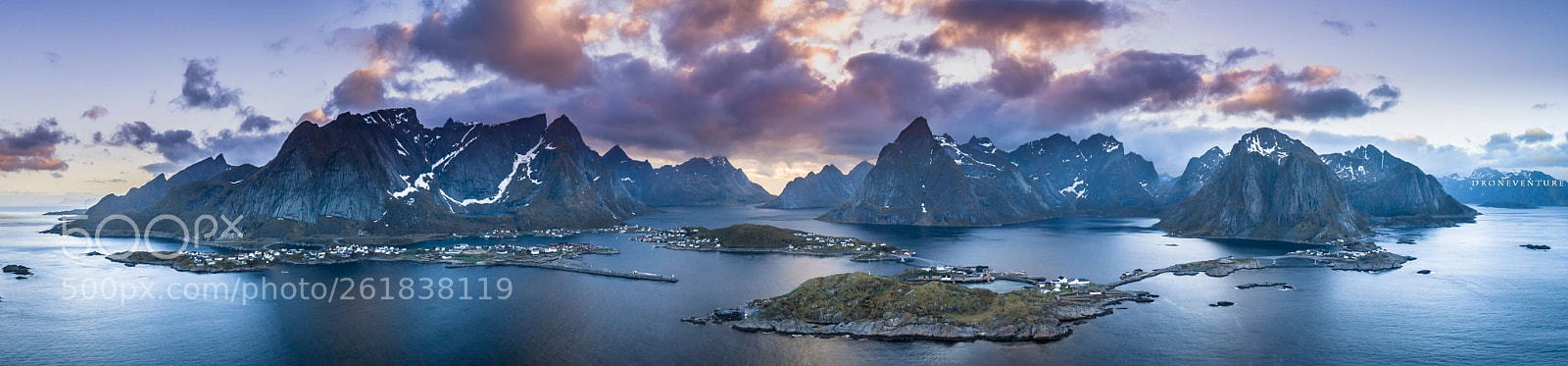 DJI FC6310 sample photo. Sunset lofoten photography