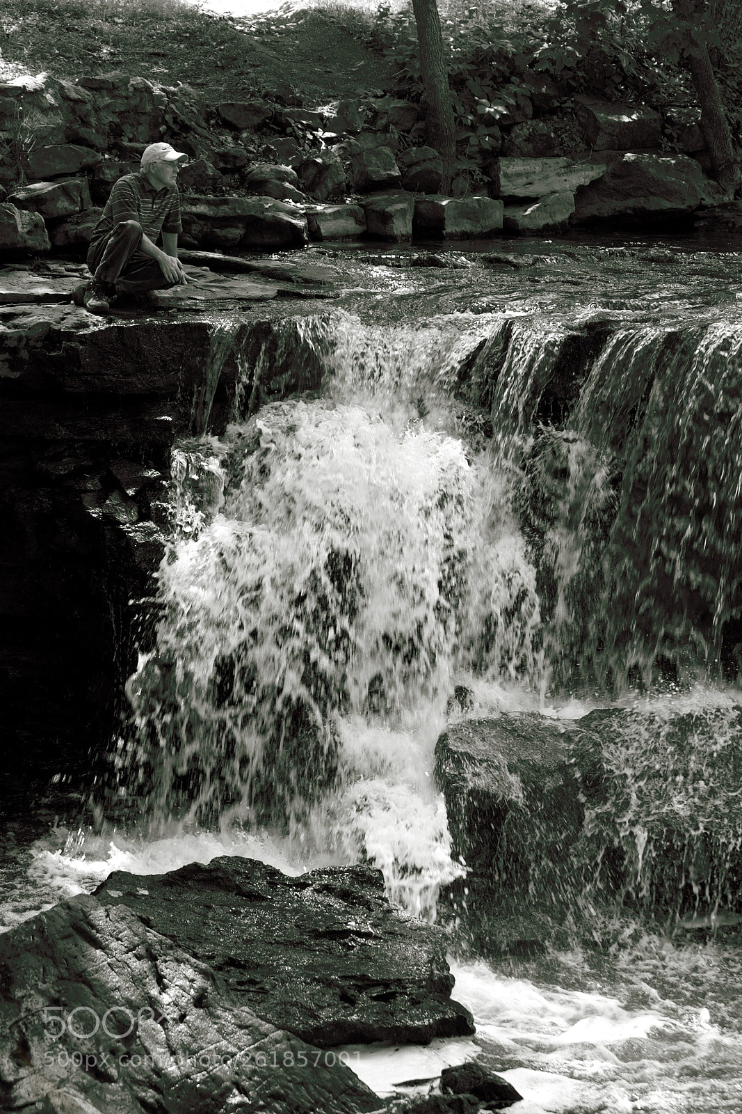 Nikon D40 sample photo. Contemplation by the falls photography