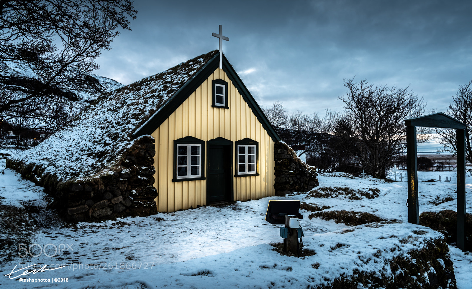 Nikon D750 sample photo. Snow capped turf church photography