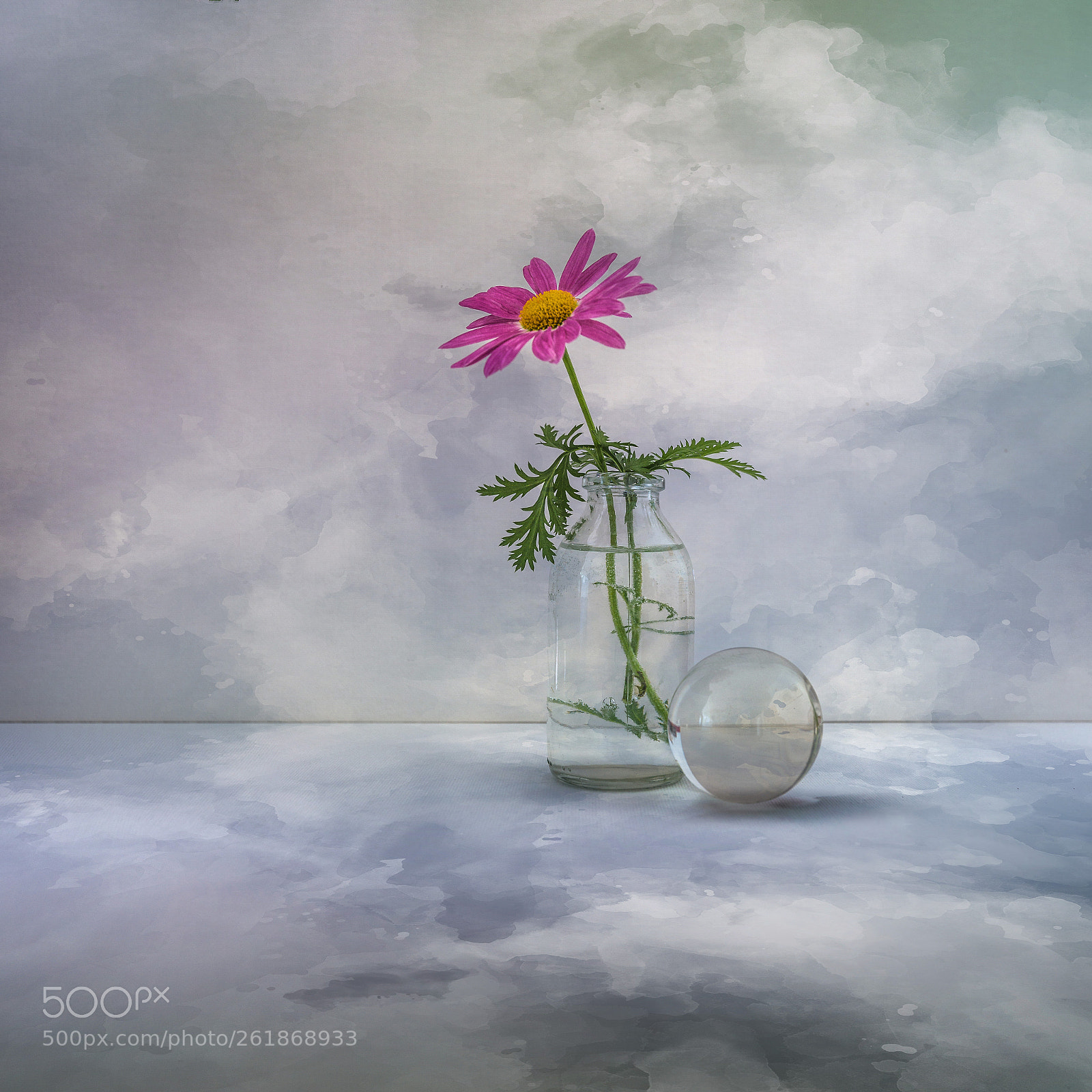 Canon EOS 6D sample photo. Flower with glass ball photography