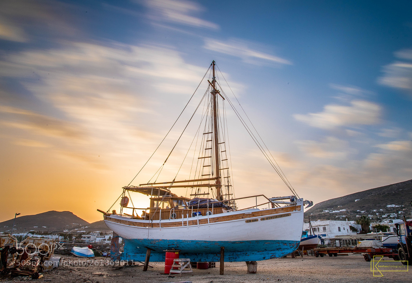 Canon EOS 6D Mark II sample photo. Paros dockyard photography