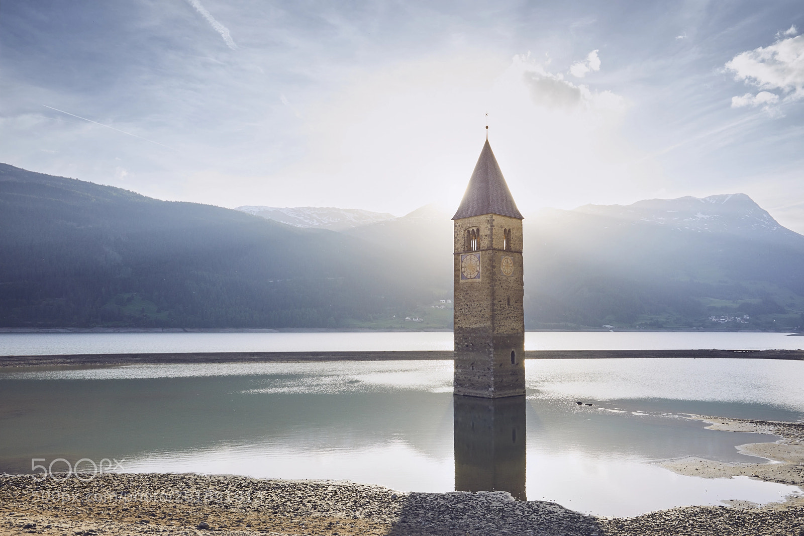 Canon EOS 5D Mark IV sample photo. Church tower in lake photography
