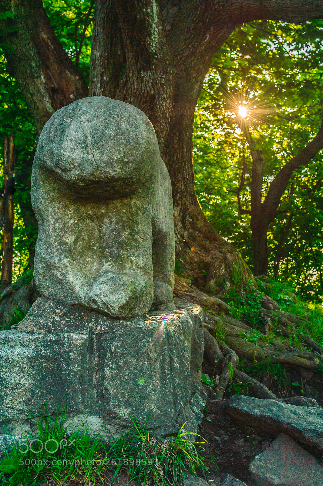 Nikon D700 sample photo. Ancient bear sculpture photography