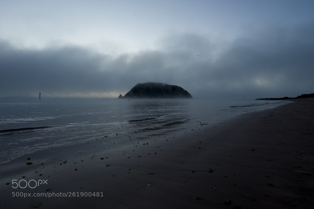 Nikon D600 sample photo. Paihia beach in fog photography