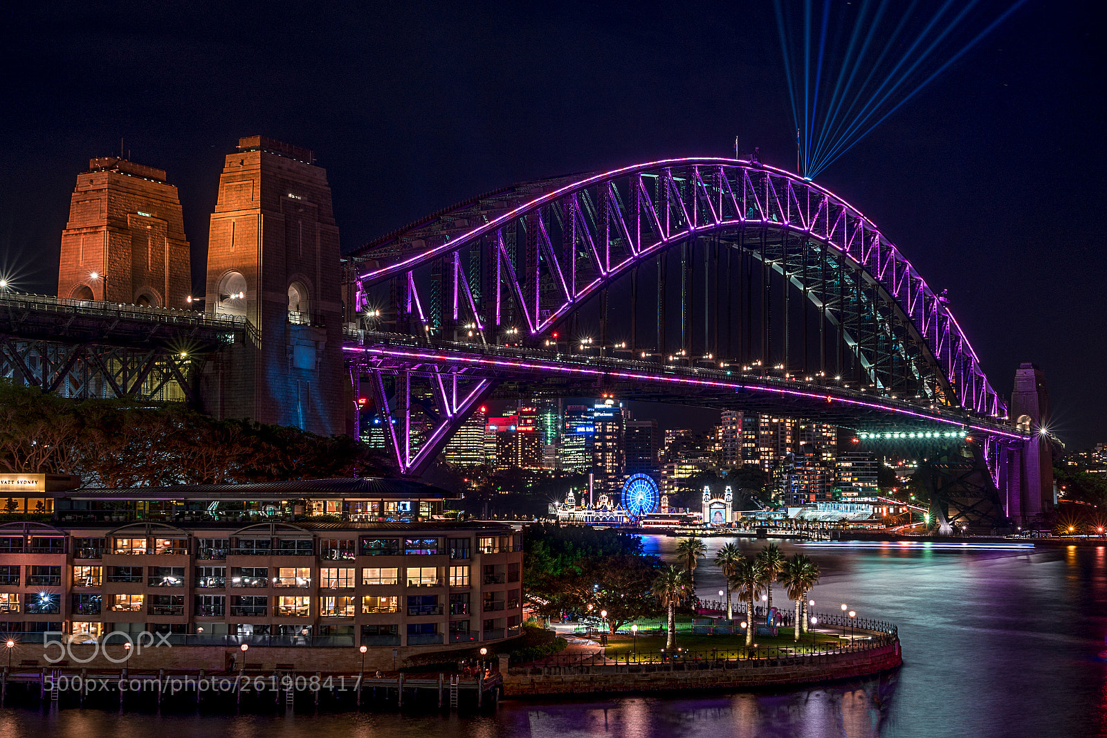 Sony a7R III sample photo. Sydney harbour bridge vivid 2018 photography