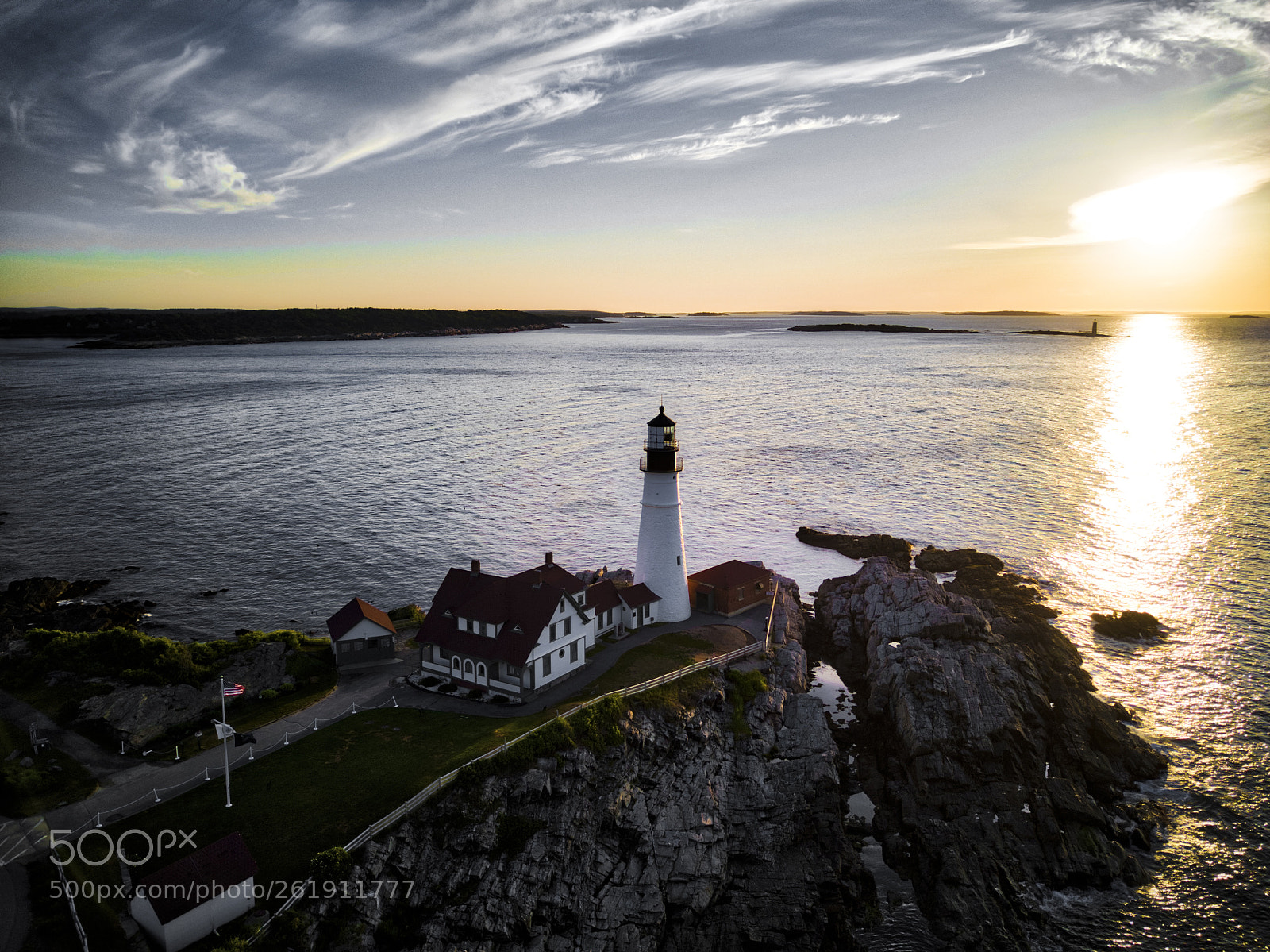 DJI FC220 sample photo. Portland head sunrise photography