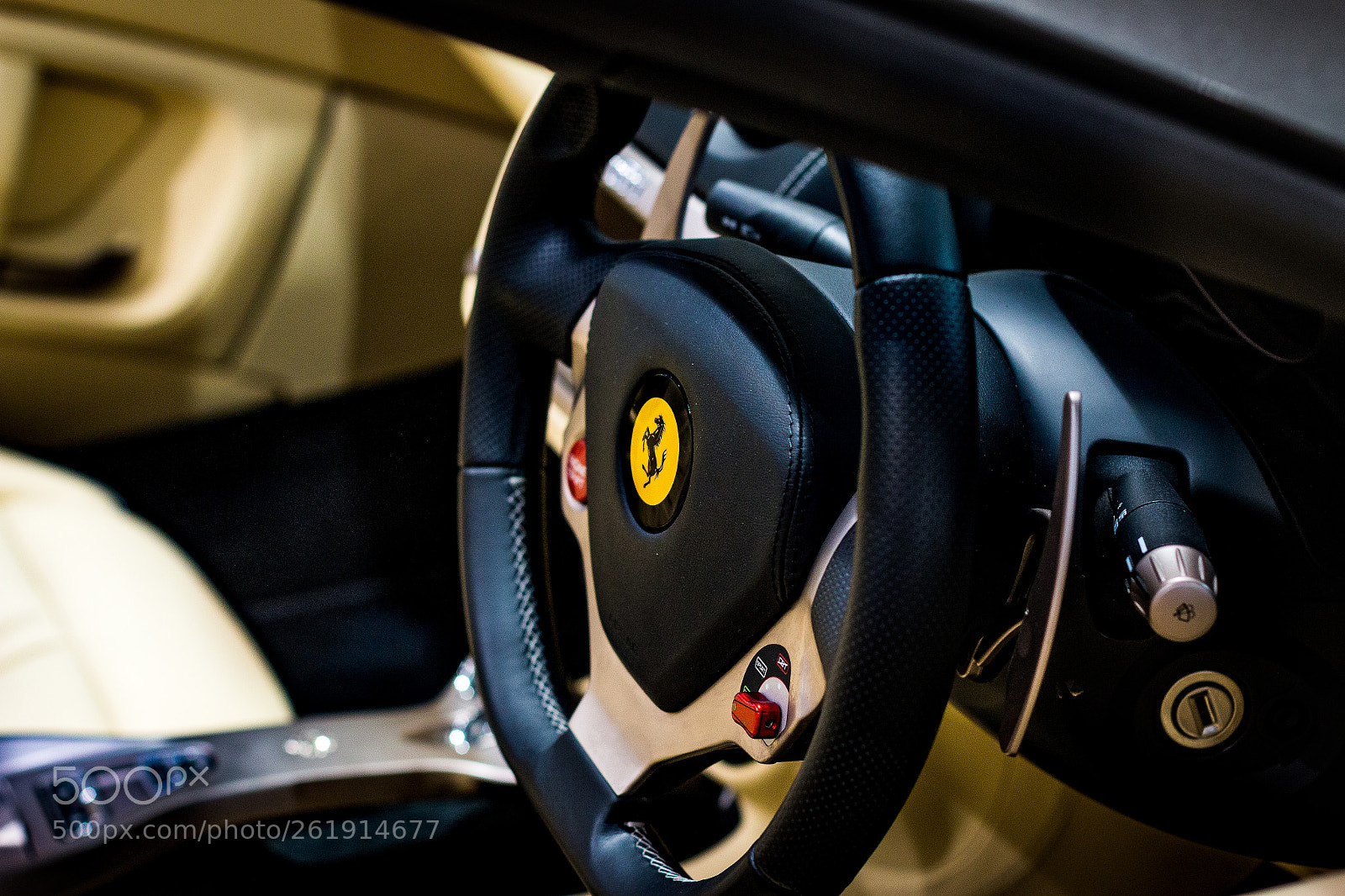 Canon EOS 70D sample photo. Ferrari california steering wheel photography