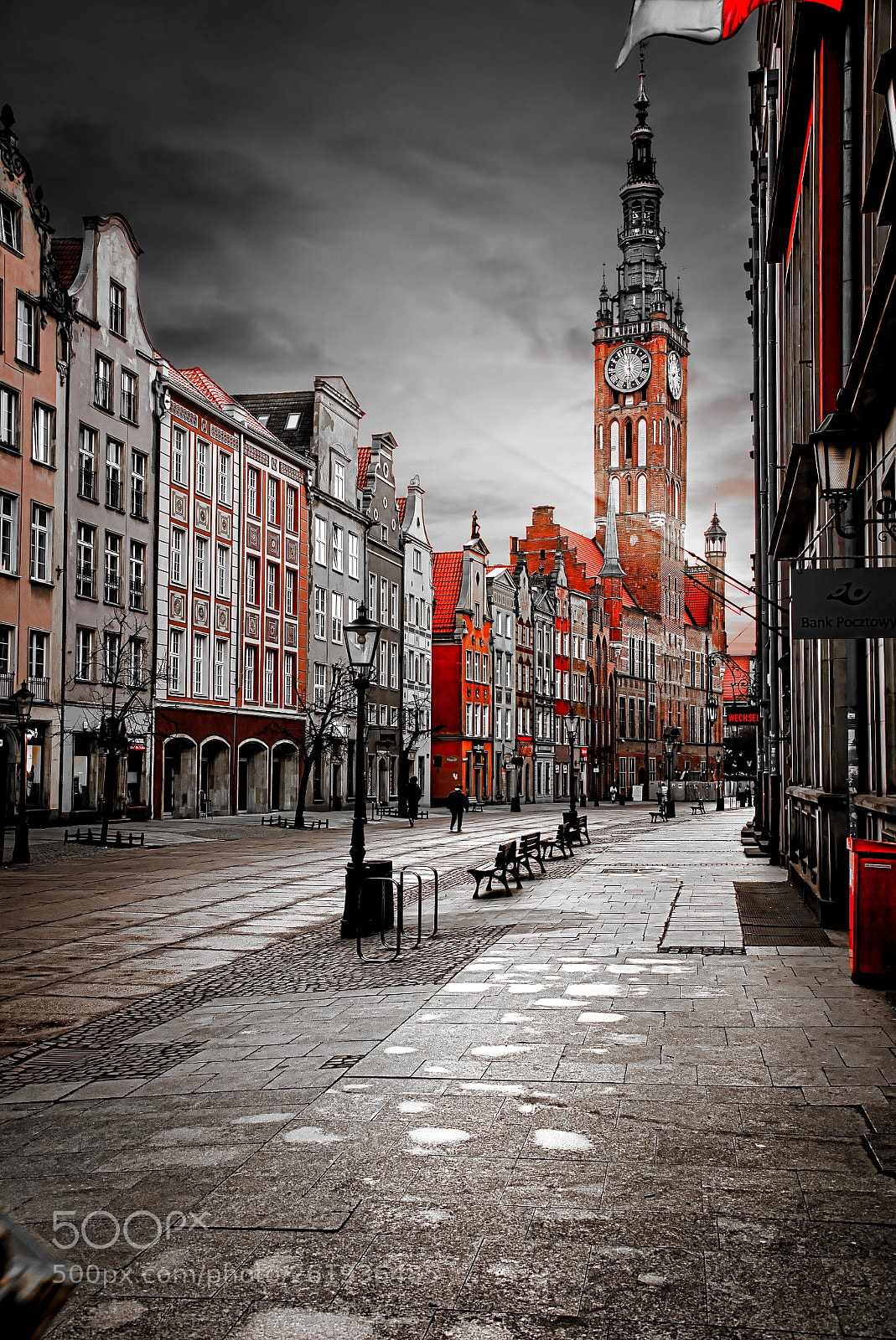Nikon D750 sample photo. Gdańsk black&red photography