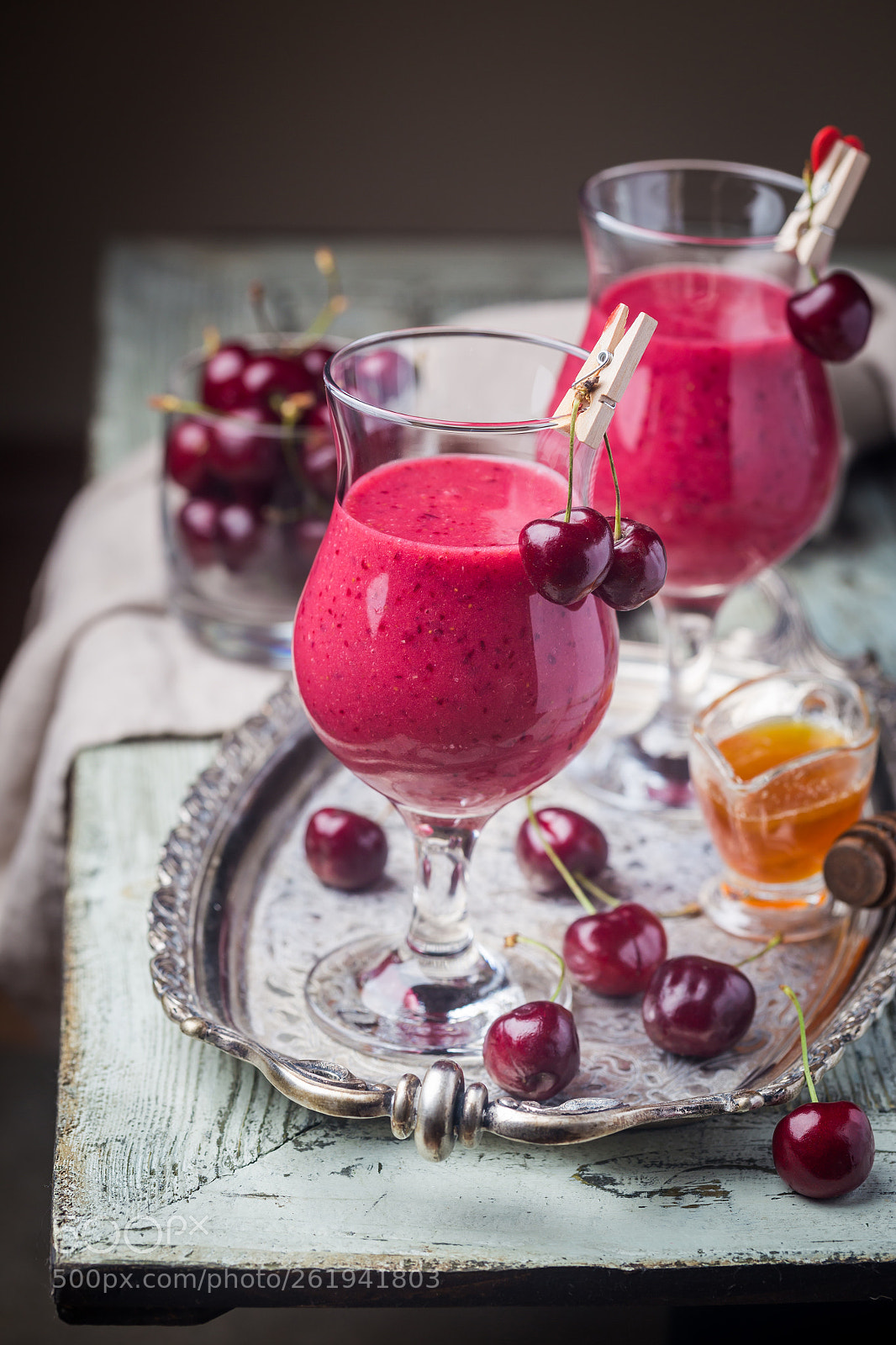Canon EOS 6D sample photo. Healthy cherry smoothie photography