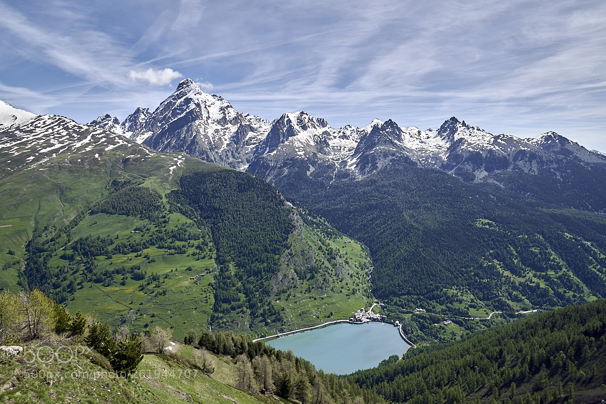 Sony a7R III sample photo. Pontechianale's lake photography