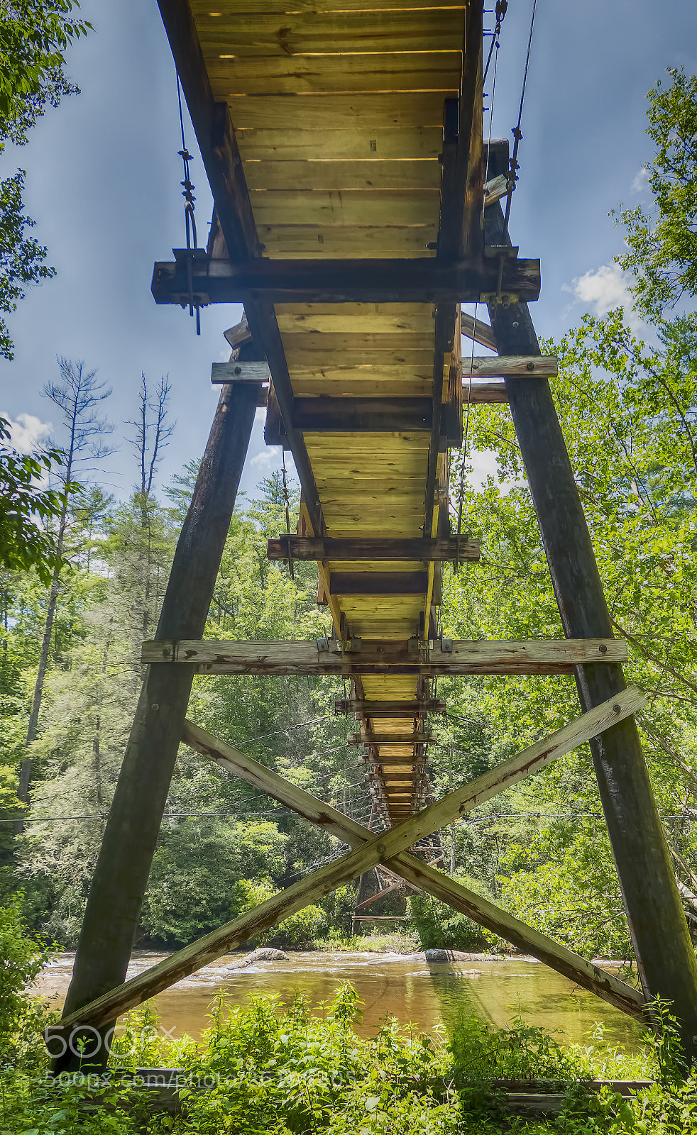 Panasonic Lumix DMC-LX10 (Lumix DMC-LX15) sample photo. Toccoa river swinging bridge () photography