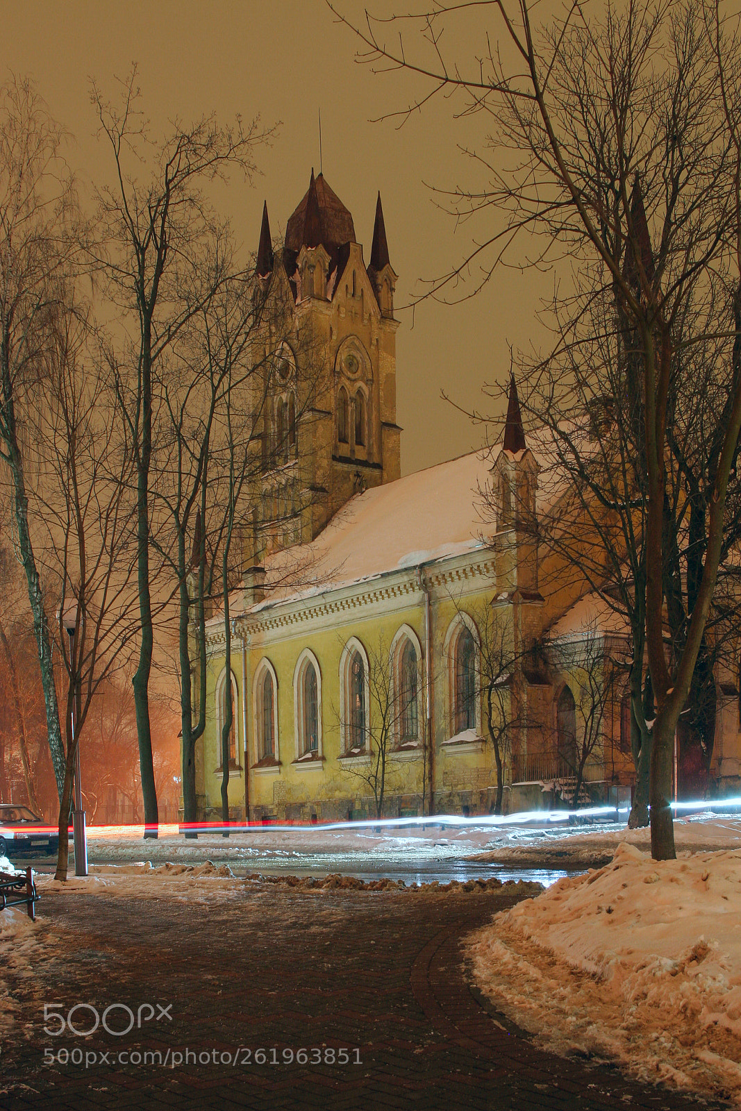 Canon EOS 20D sample photo. Evening grodno. lutheran church. photography
