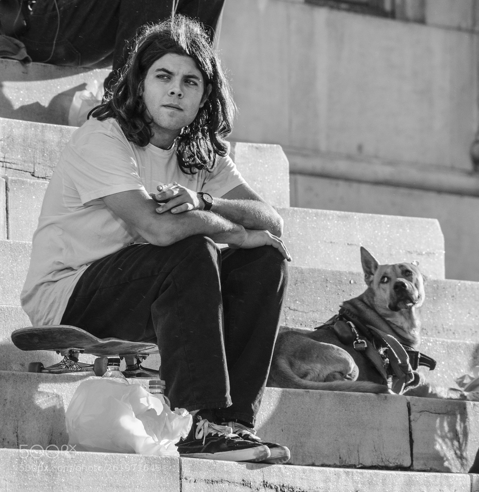 Nikon D5100 sample photo. Man sitting with dog photography