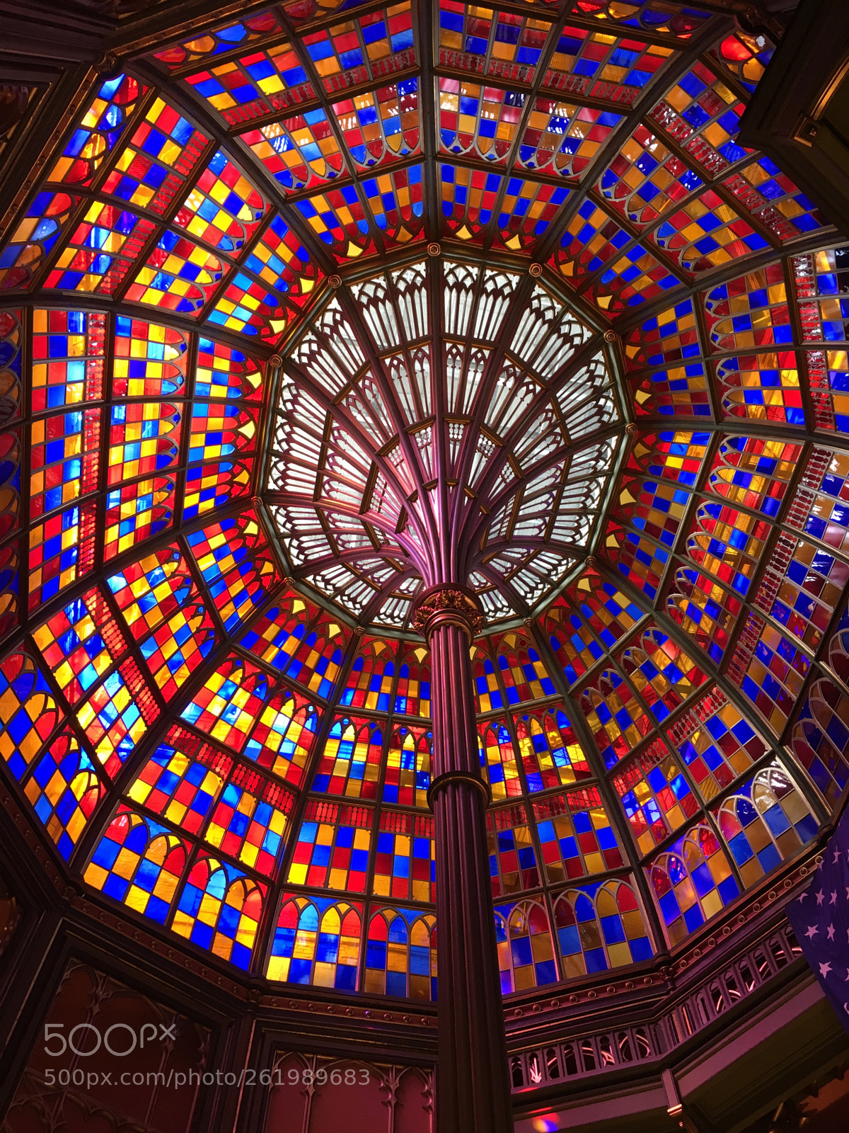 Apple iPhone 6s sample photo. Stained-glass dome at old photography