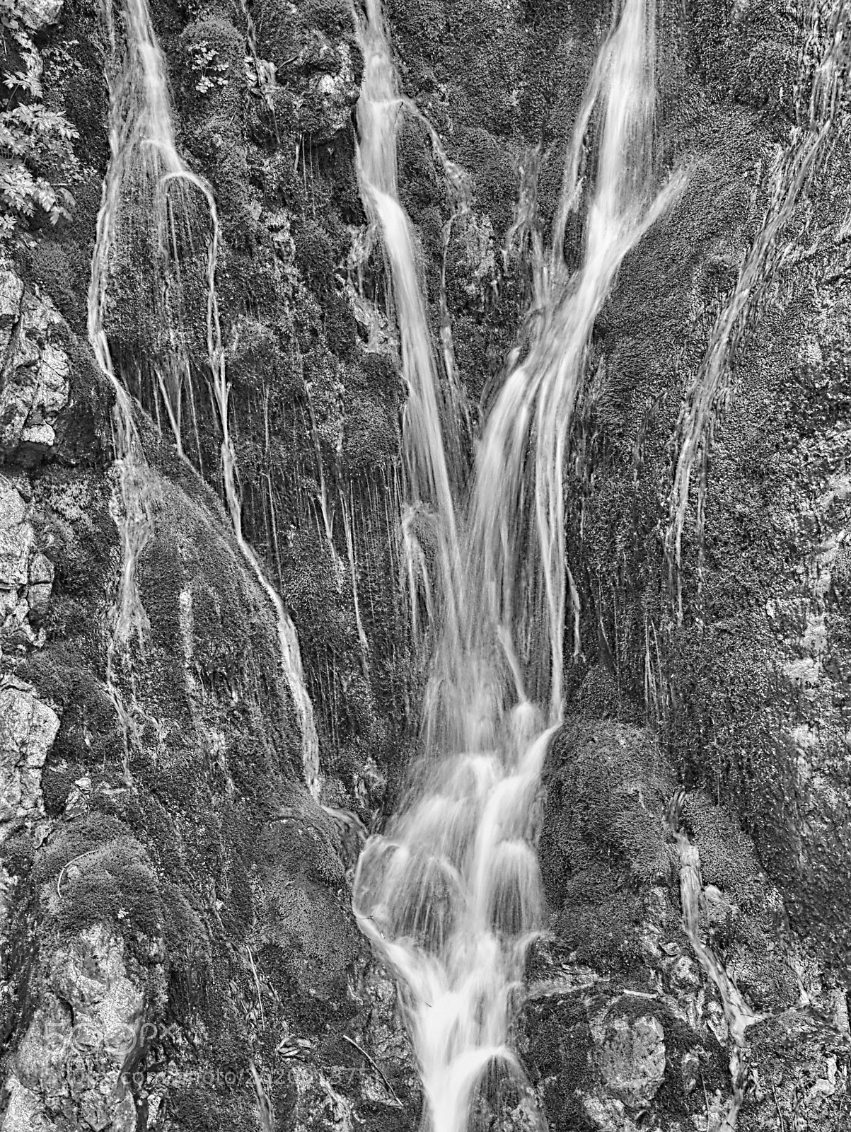 Panasonic DMC-G81 sample photo. Falling water bw photography