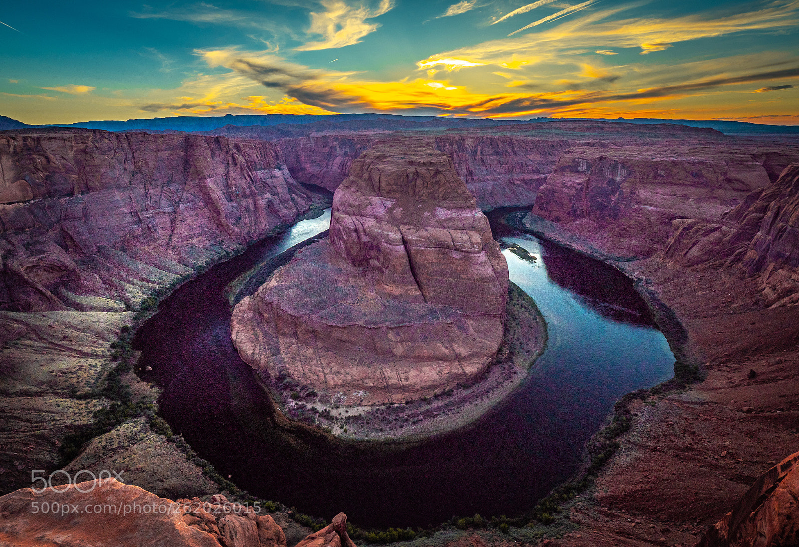 Olympus OM-D E-M1 Mark II sample photo. Sunset at horseshoe bend photography
