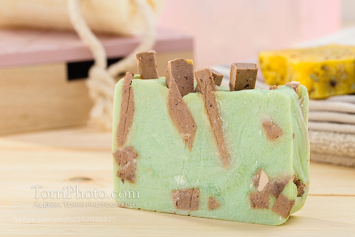 Canon EOS 6D sample photo. Handmade green soap on photography