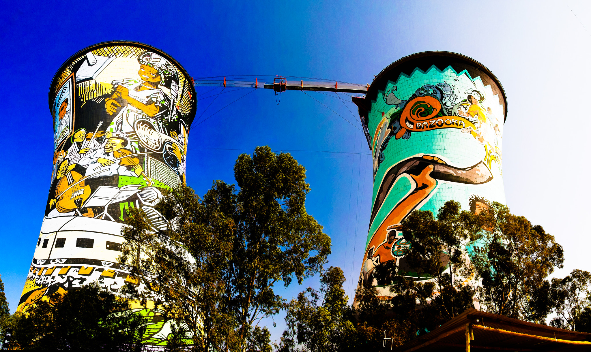 Former powerplant, cooling tower, now is tower for BASE jumping.
