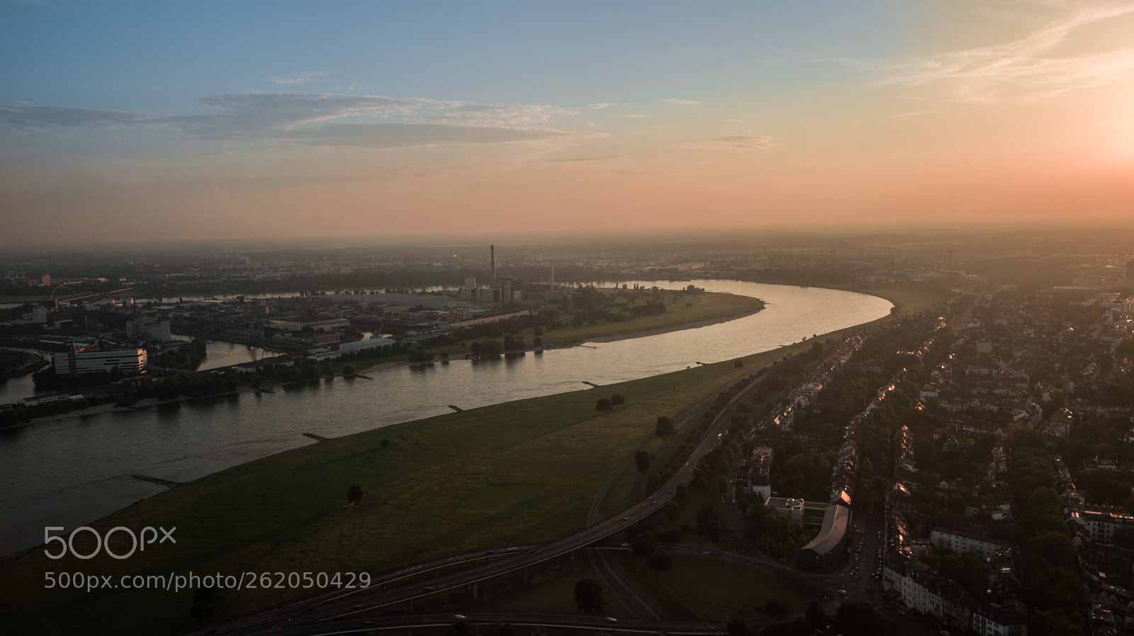 DJI FC220 sample photo. Duesseldorf areal view, rhein photography