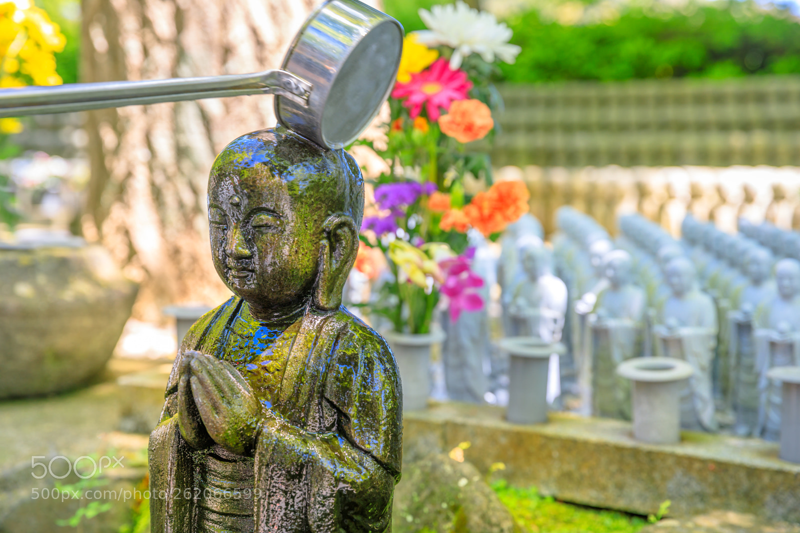 Canon EOS 5D Mark IV sample photo. Worshipping at jizo statue photography