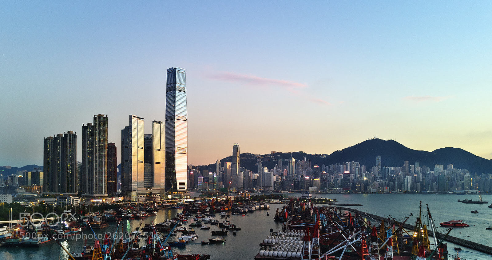 DJI FC220 sample photo. Hong kong victoria harbour photography
