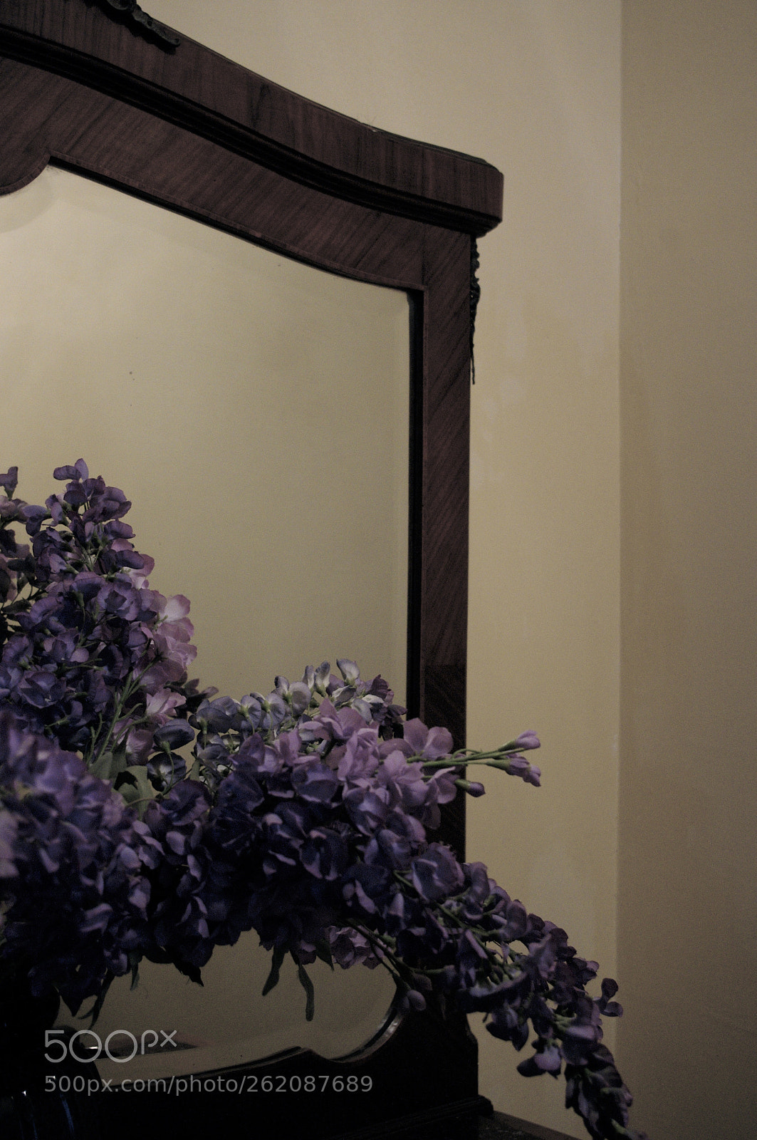 Pentax K-r sample photo. Violet flowers and mirror photography