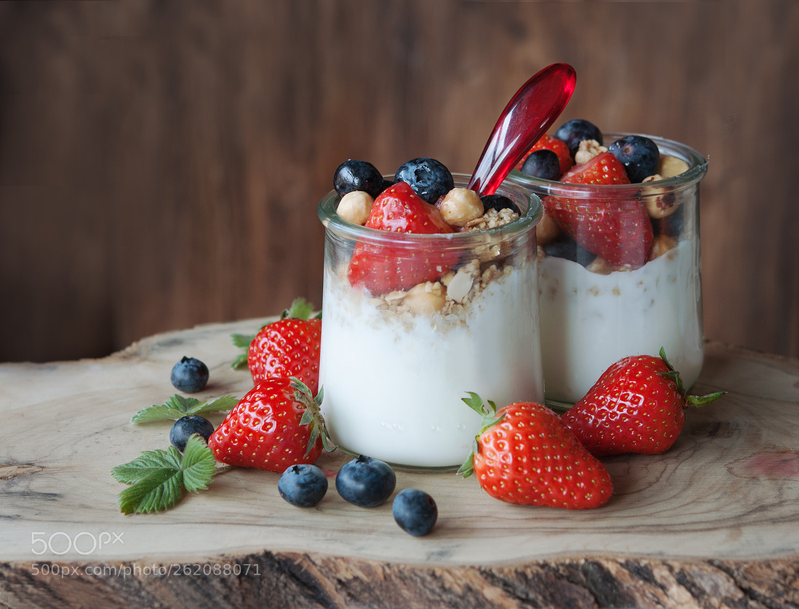 Nikon D80 sample photo. Granola berry yogurt photography