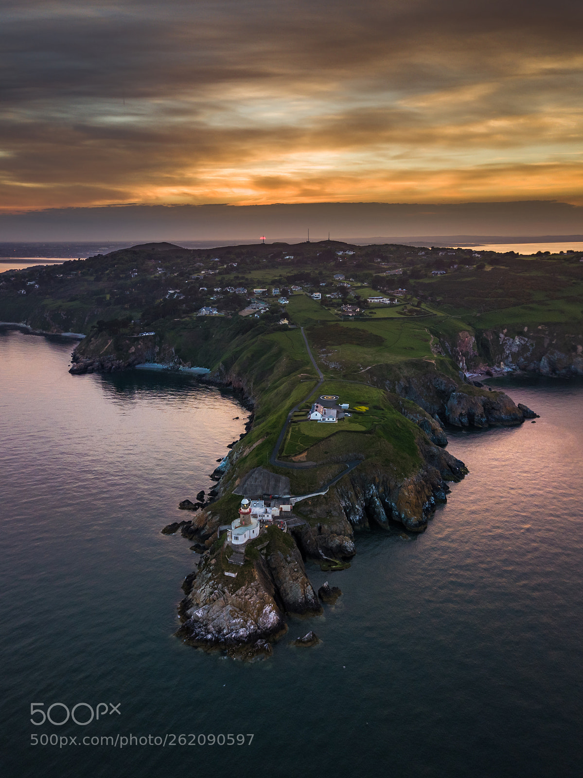DJI FC220 sample photo. Baily lighthouse sunset, dublin photography