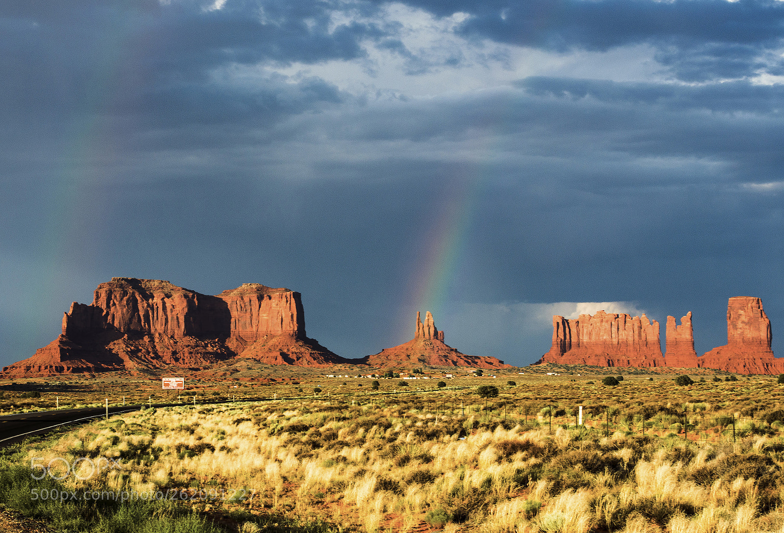 Nikon D600 sample photo. Double rainbow over monument photography