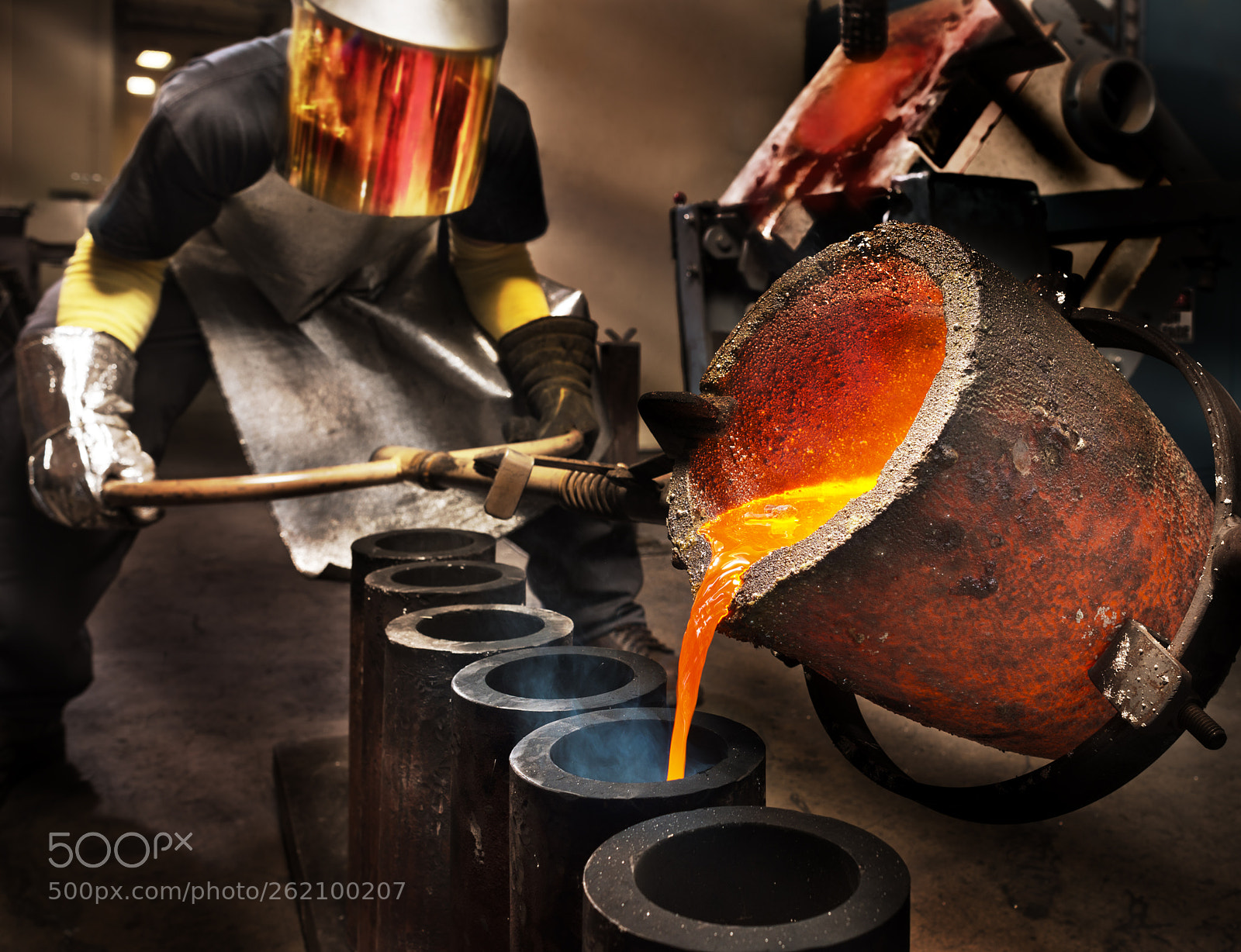 Nikon D800 sample photo. Pouring molten metal photography