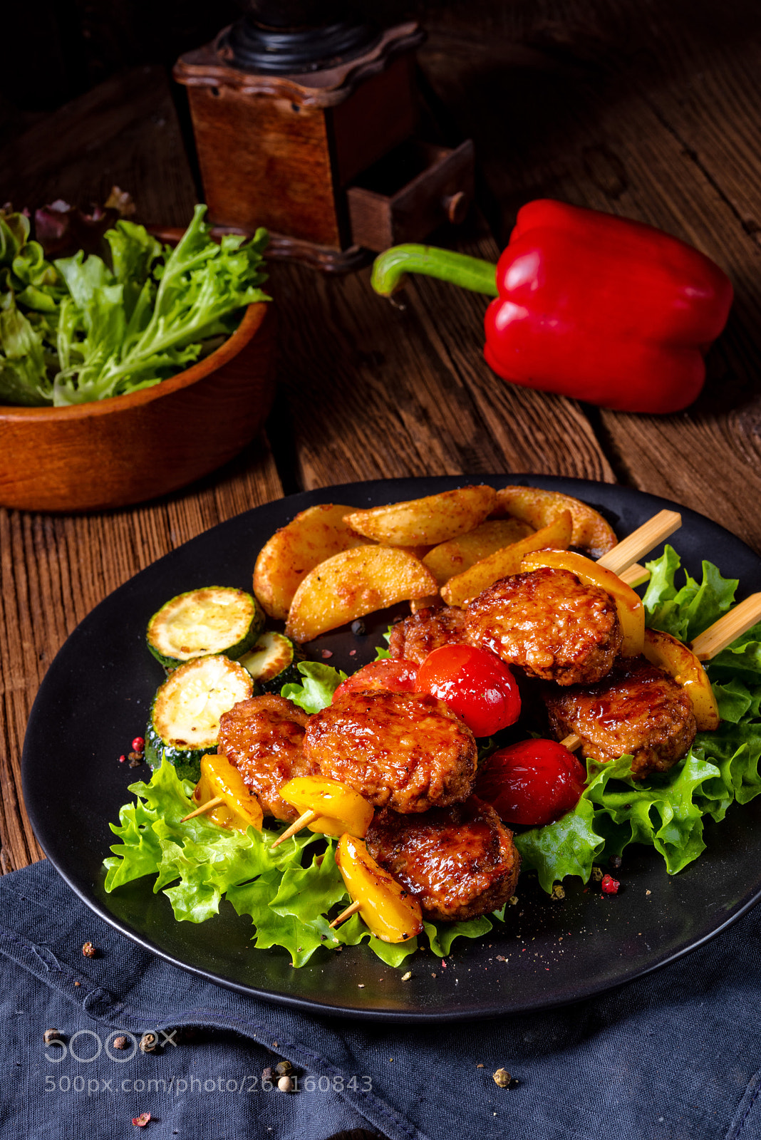 Nikon D810 sample photo. Rustic meatballs skewers of photography