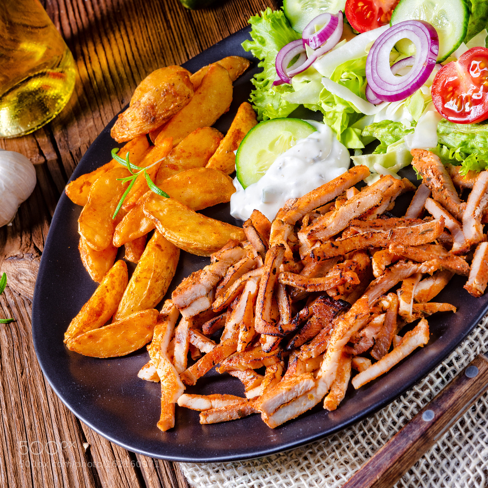 Nikon D810 sample photo. Rustic gyros plate it photography