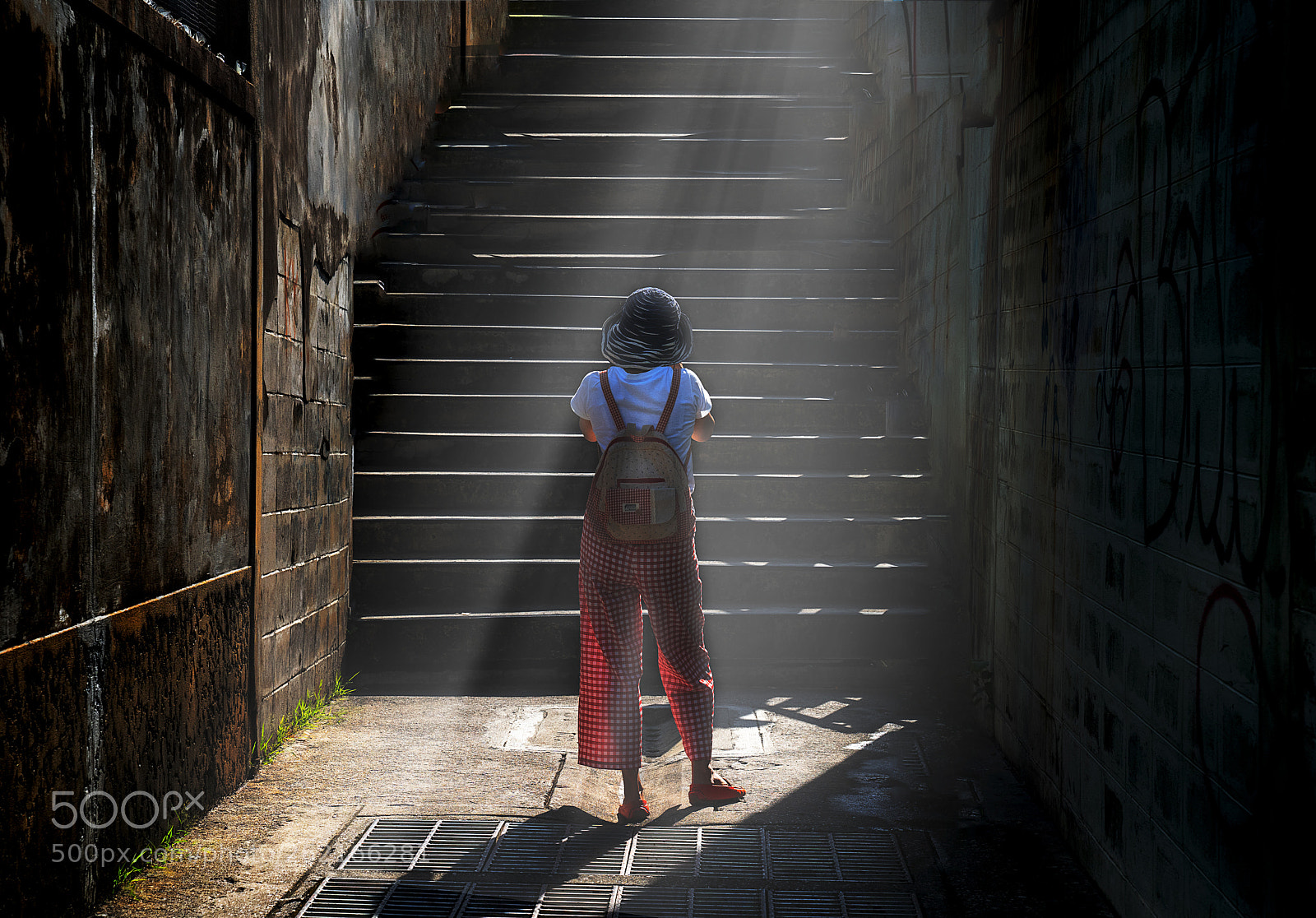 Sony a7 III sample photo. A lady admiring staircase photography