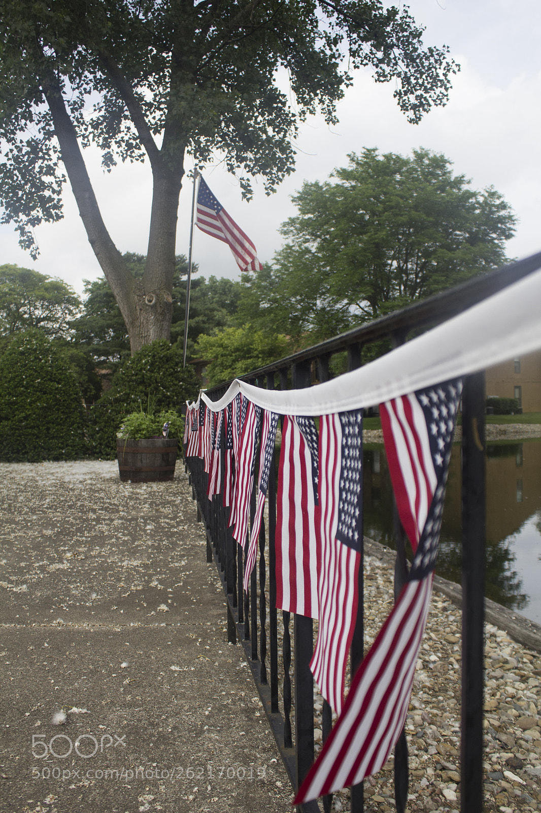Canon EOS 1200D (EOS Rebel T5 / EOS Kiss X70 / EOS Hi) sample photo. Dangling american flags. photography