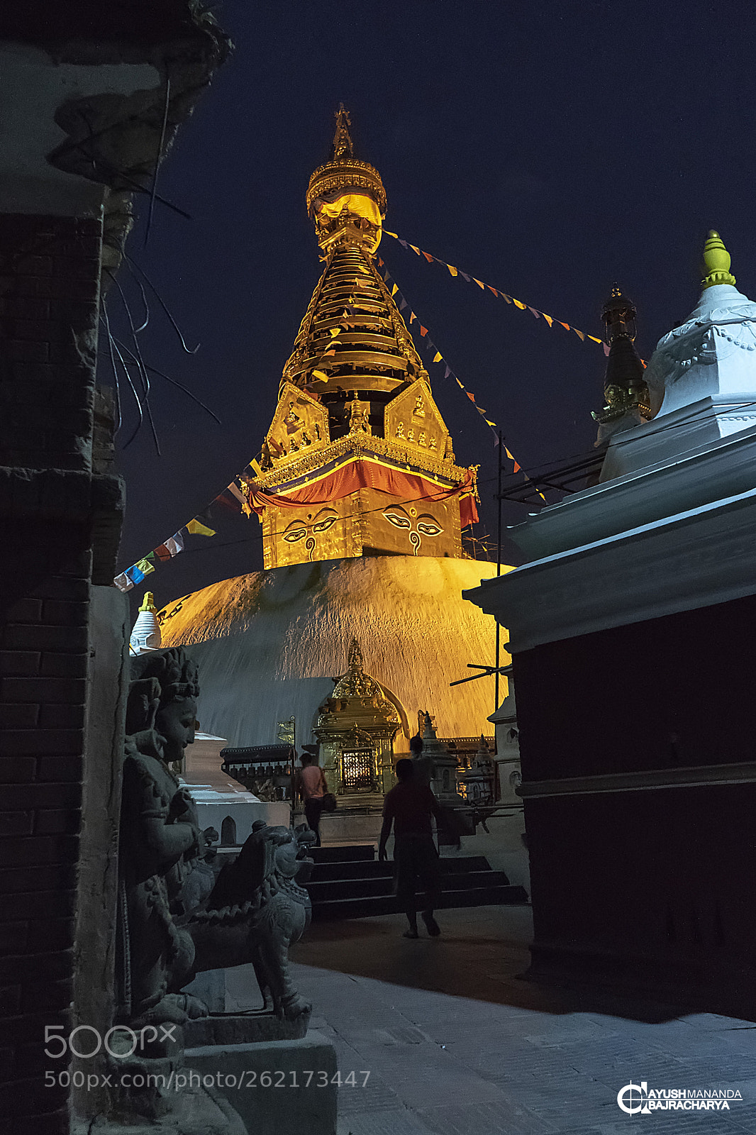 Sony a7 III sample photo. Swayambhu at night photography