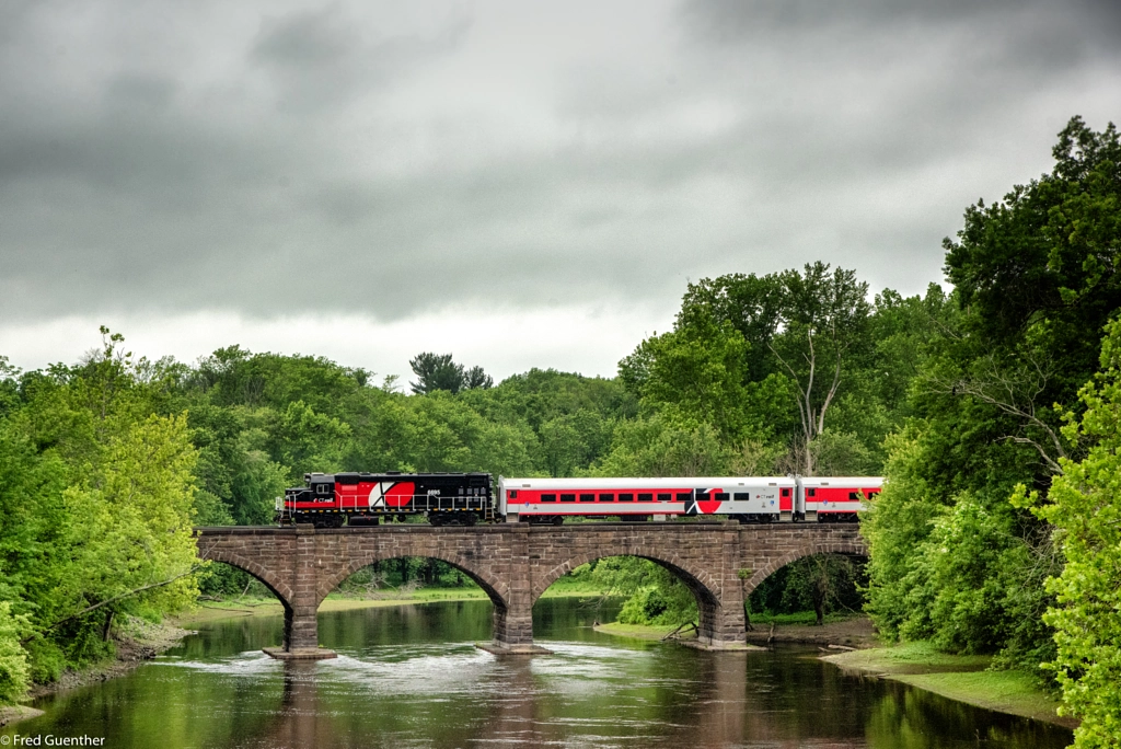CTRail train crosses Farmington River by fred guenther on 500px.com