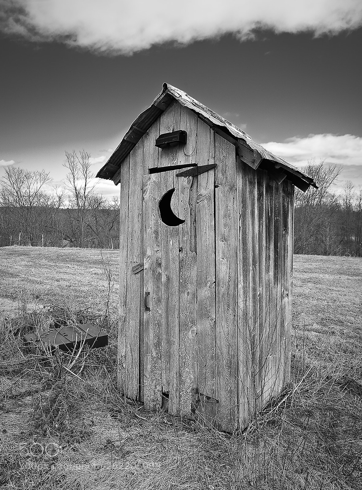 Canon EOS 5D sample photo. Outhouse in b&w photography