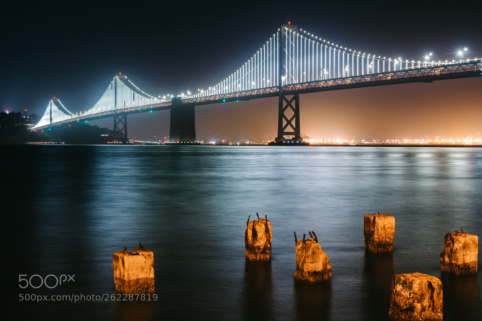 Nikon D7100 sample photo. Bay bridge at night photography