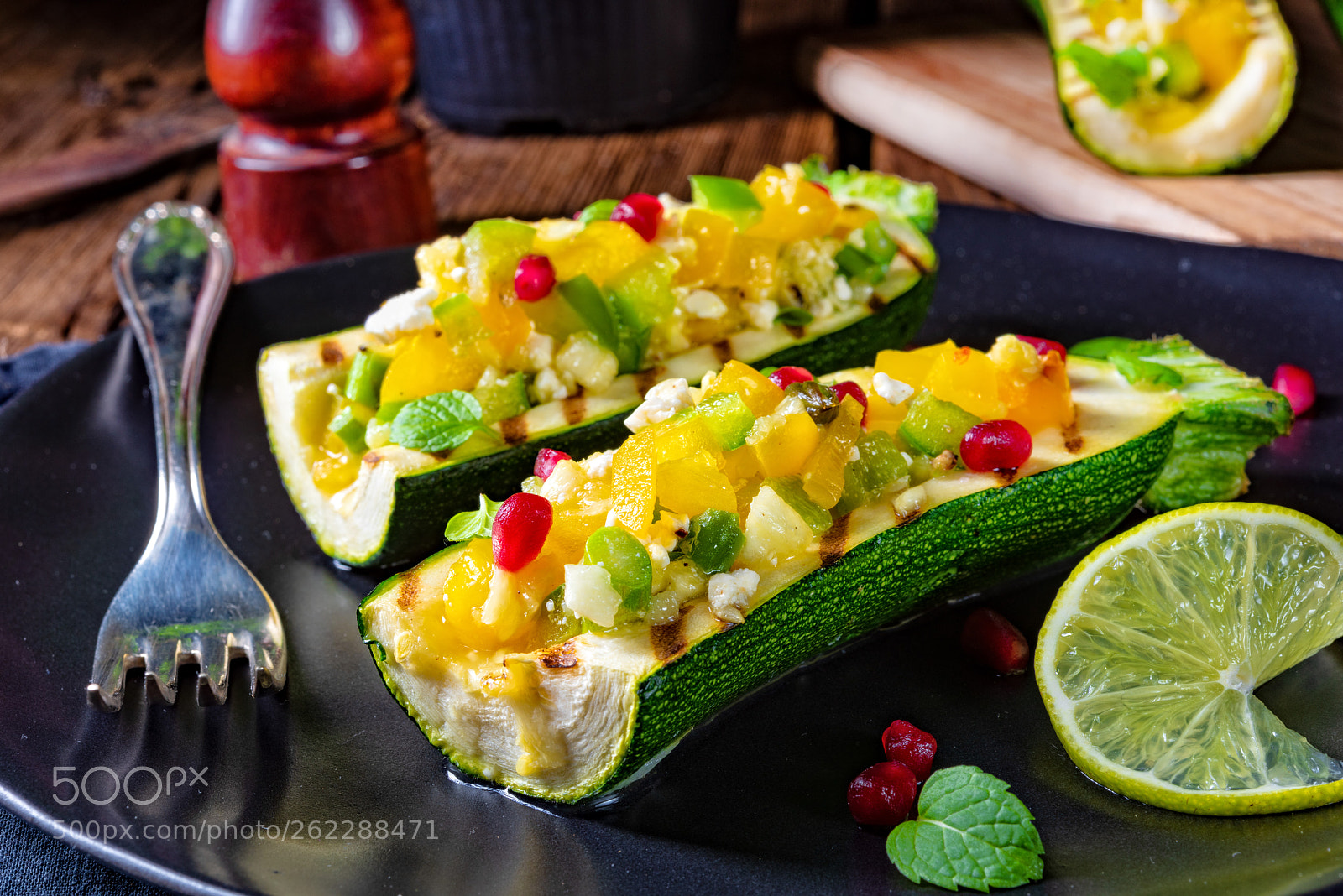Nikon D810 sample photo. Grilled zucchini stuffed with photography