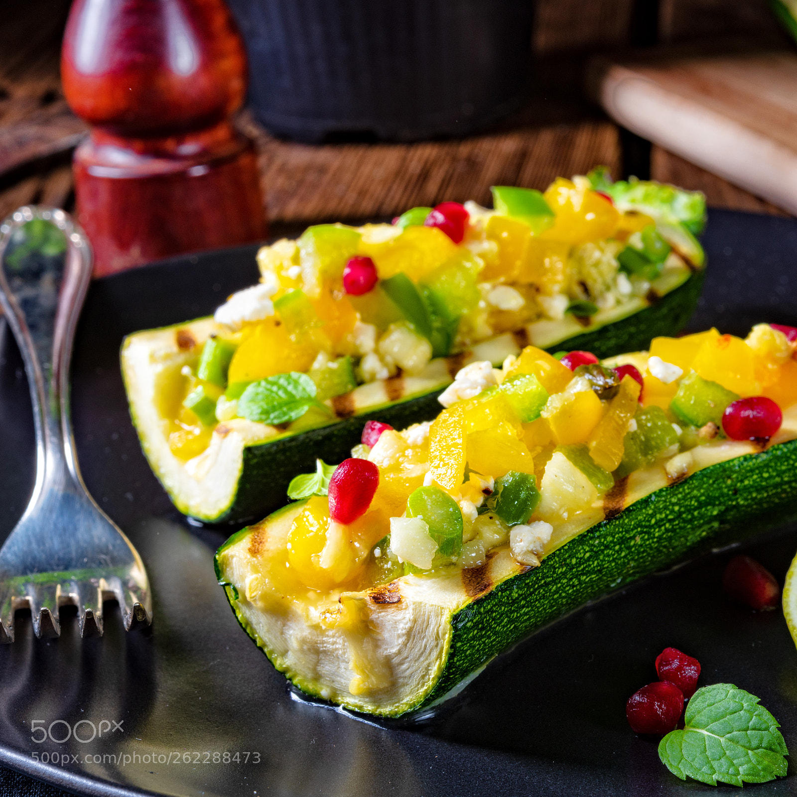 Nikon D810 sample photo. Grilled zucchini stuffed with photography