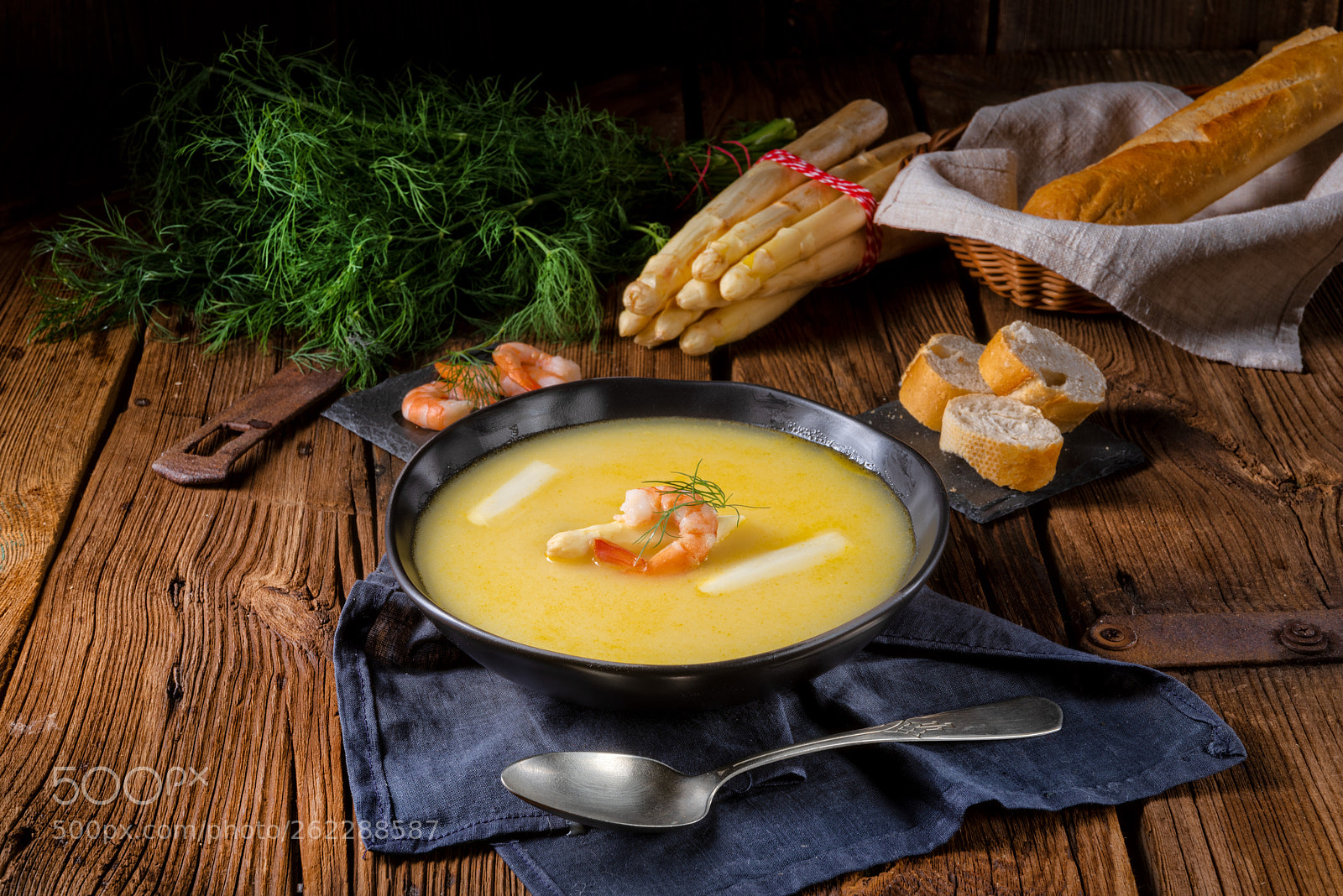 Nikon D810 sample photo. Delicious asparagus cream soup photography