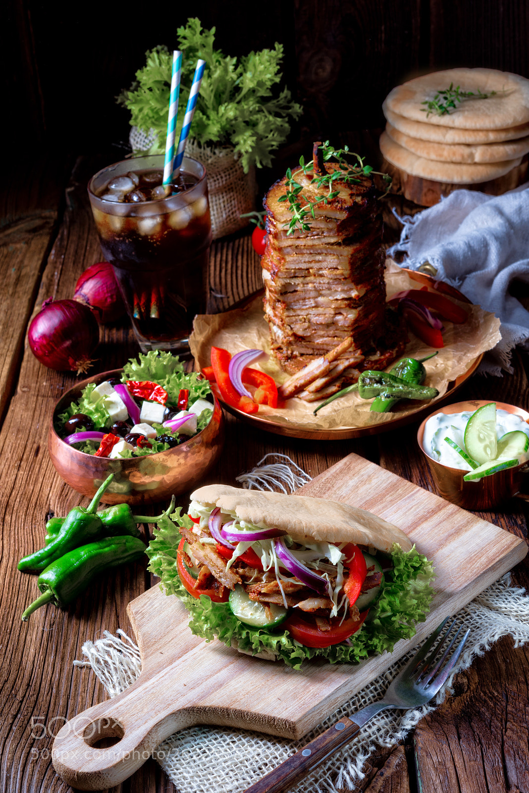 Nikon D810 sample photo. Crunchy pita with grilled photography