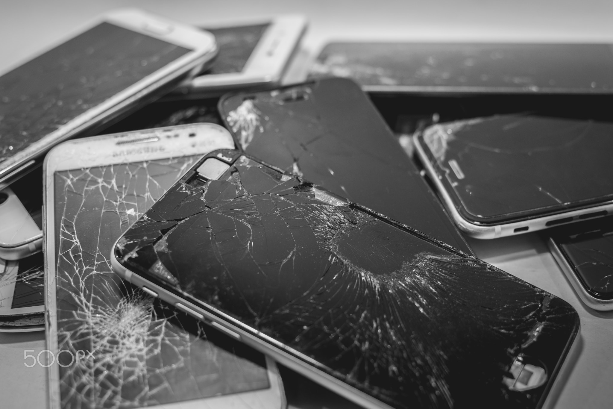 Damaged smartphone