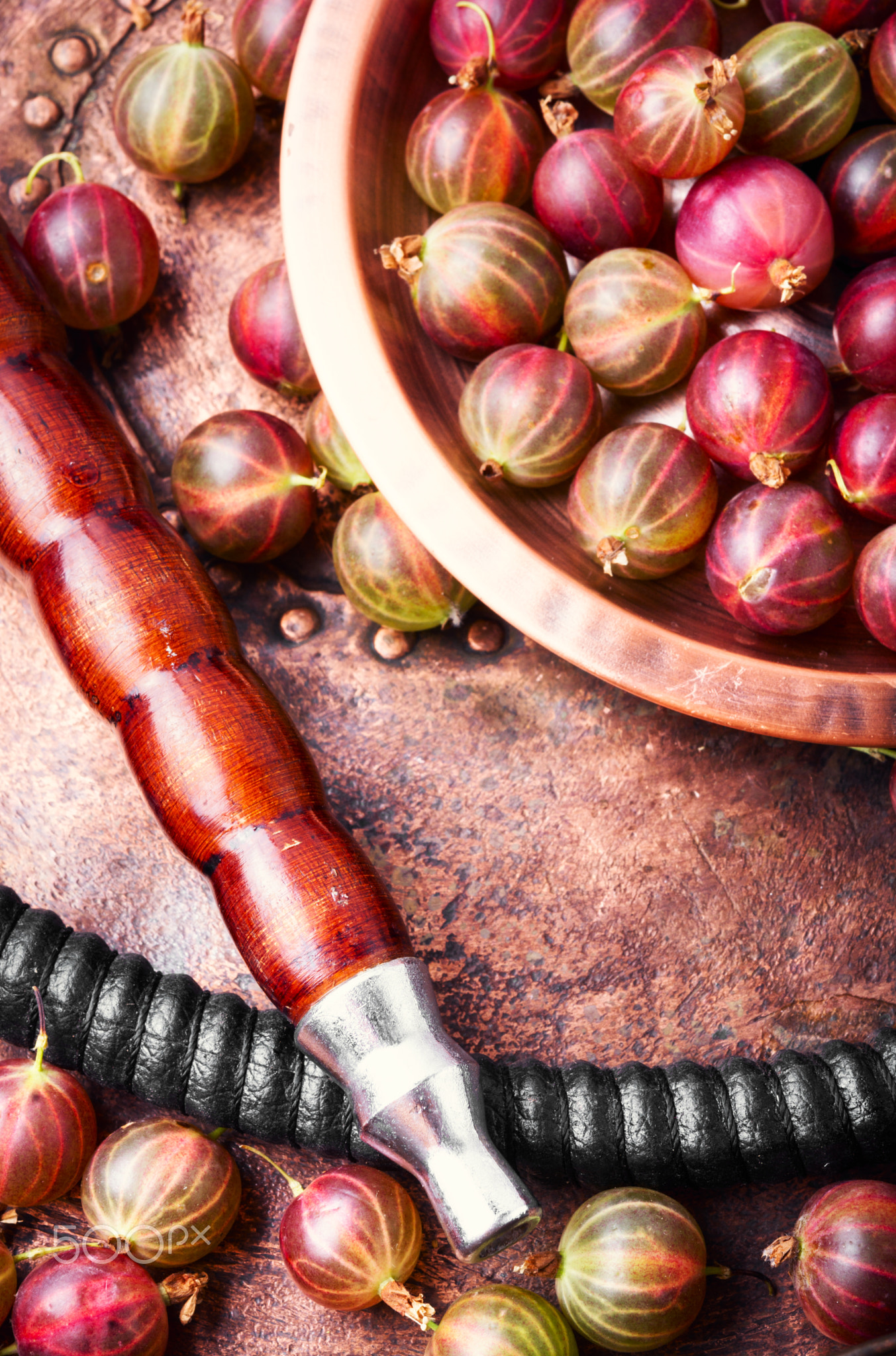 Stylish oriental shisha with gooseberry