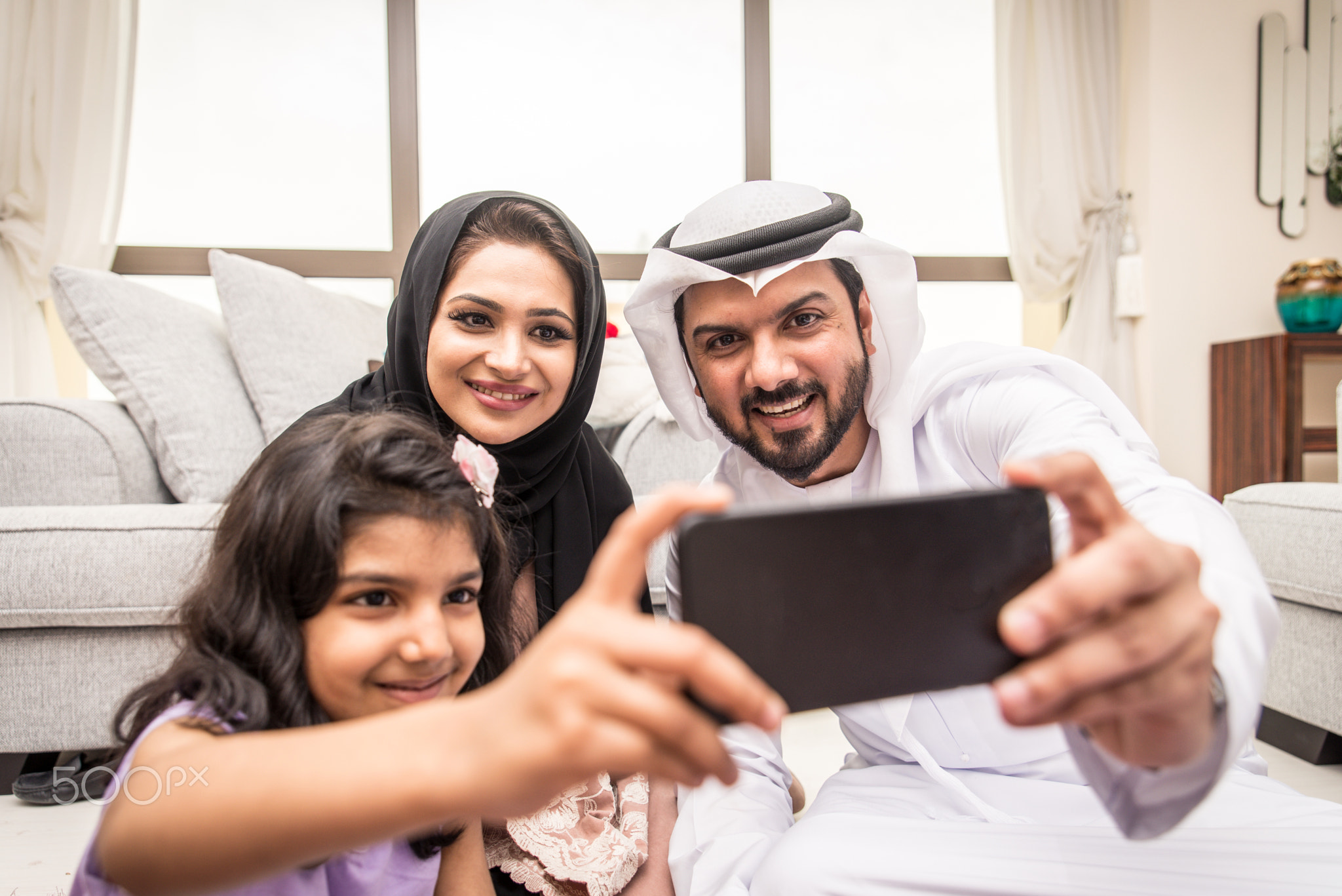 Arabian family at home