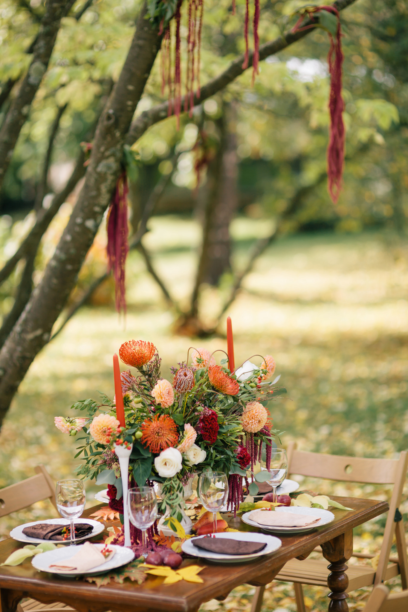 Festive dinner in a garden.