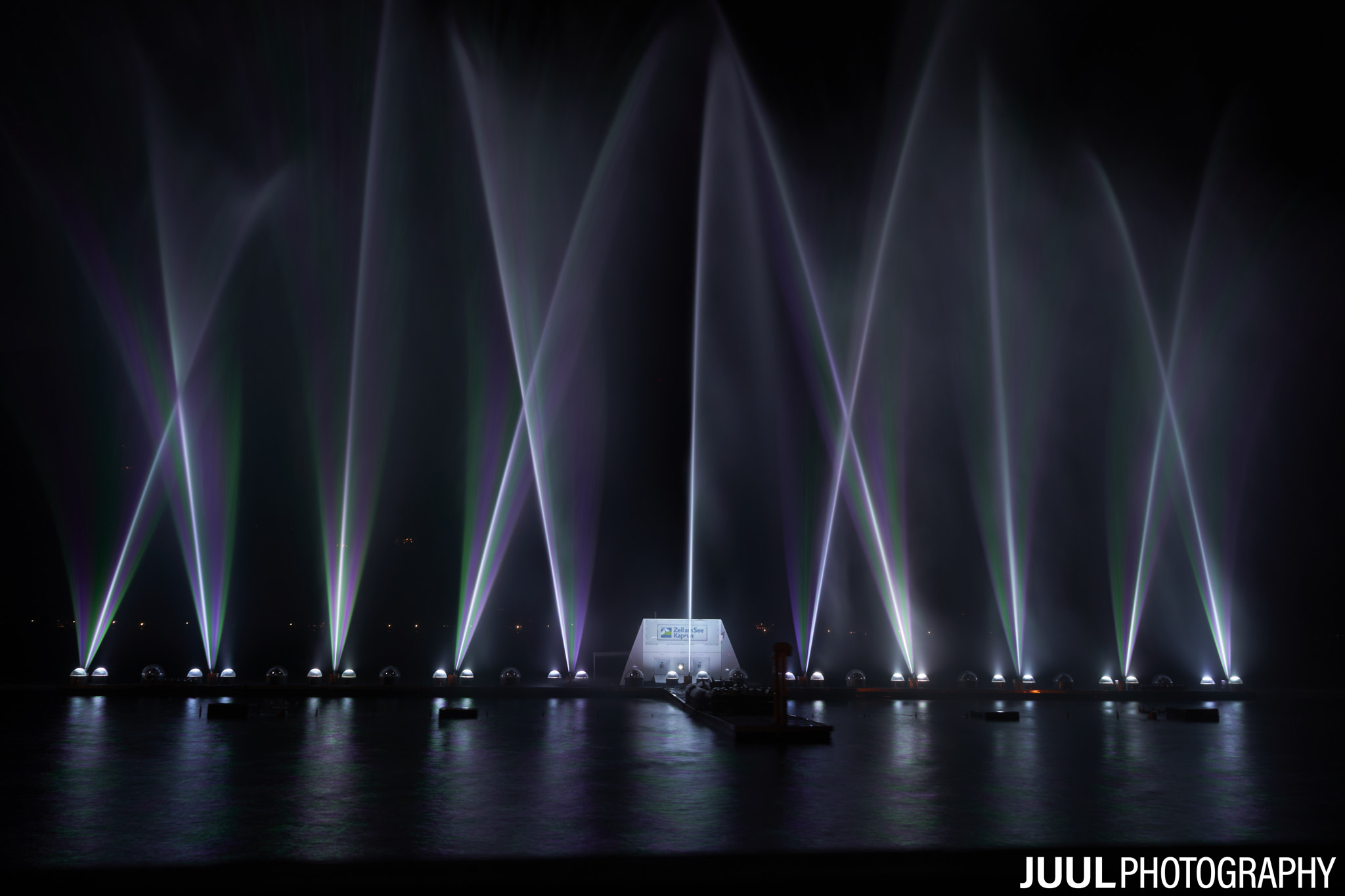 Long exposure of water and music show