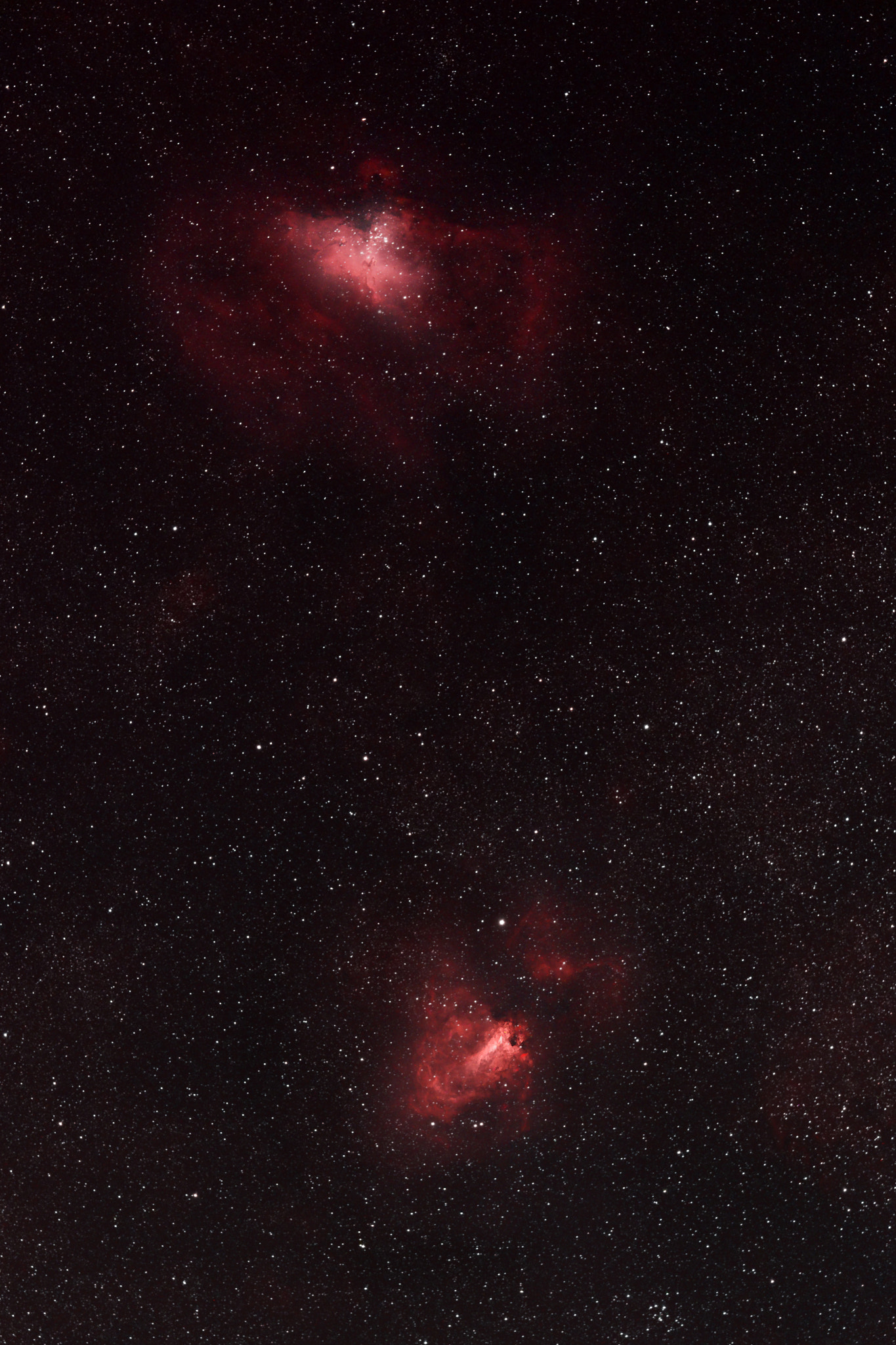 Eagle and omega nebula