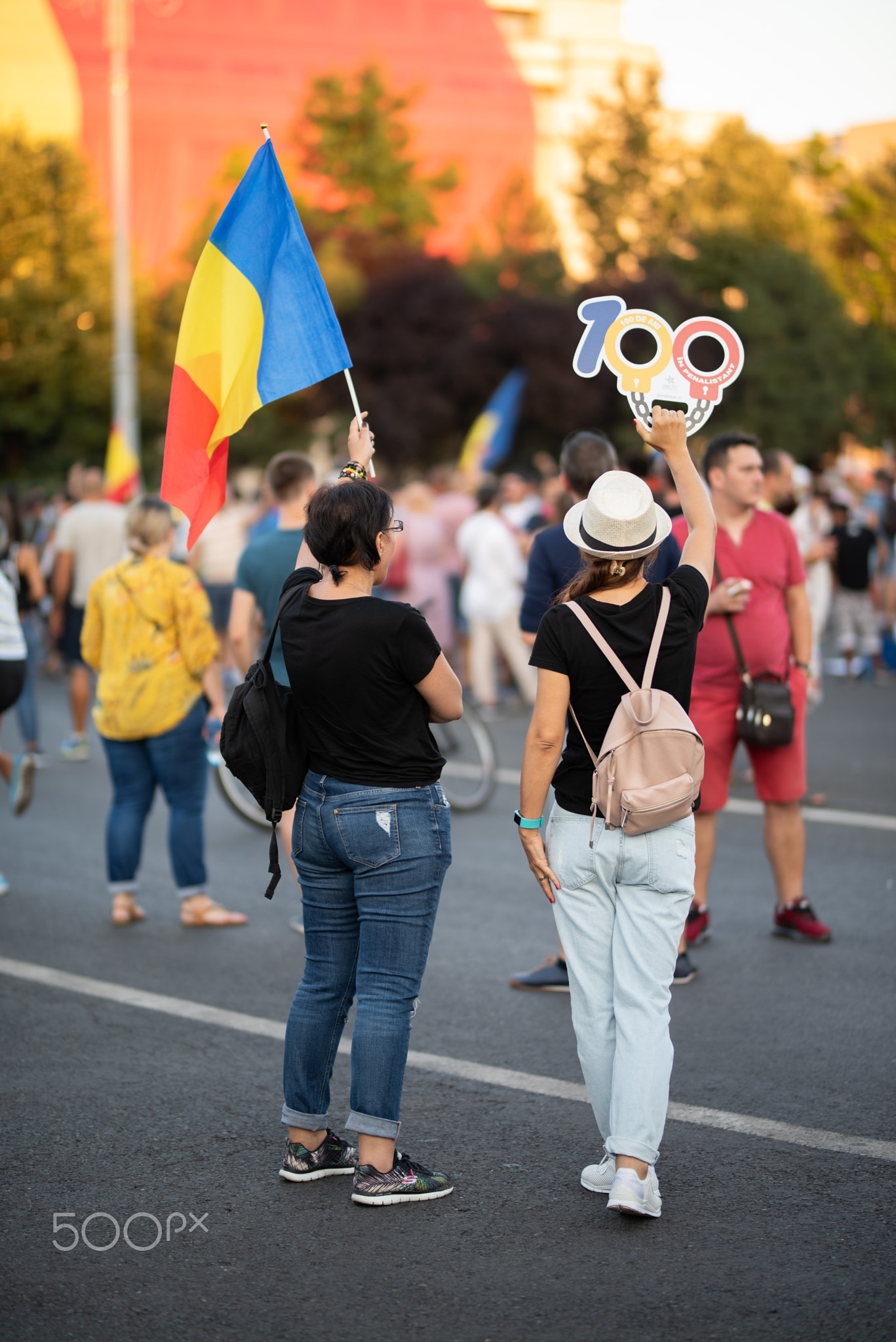 Romania, Bucharest - August 11, 2018: Protesters