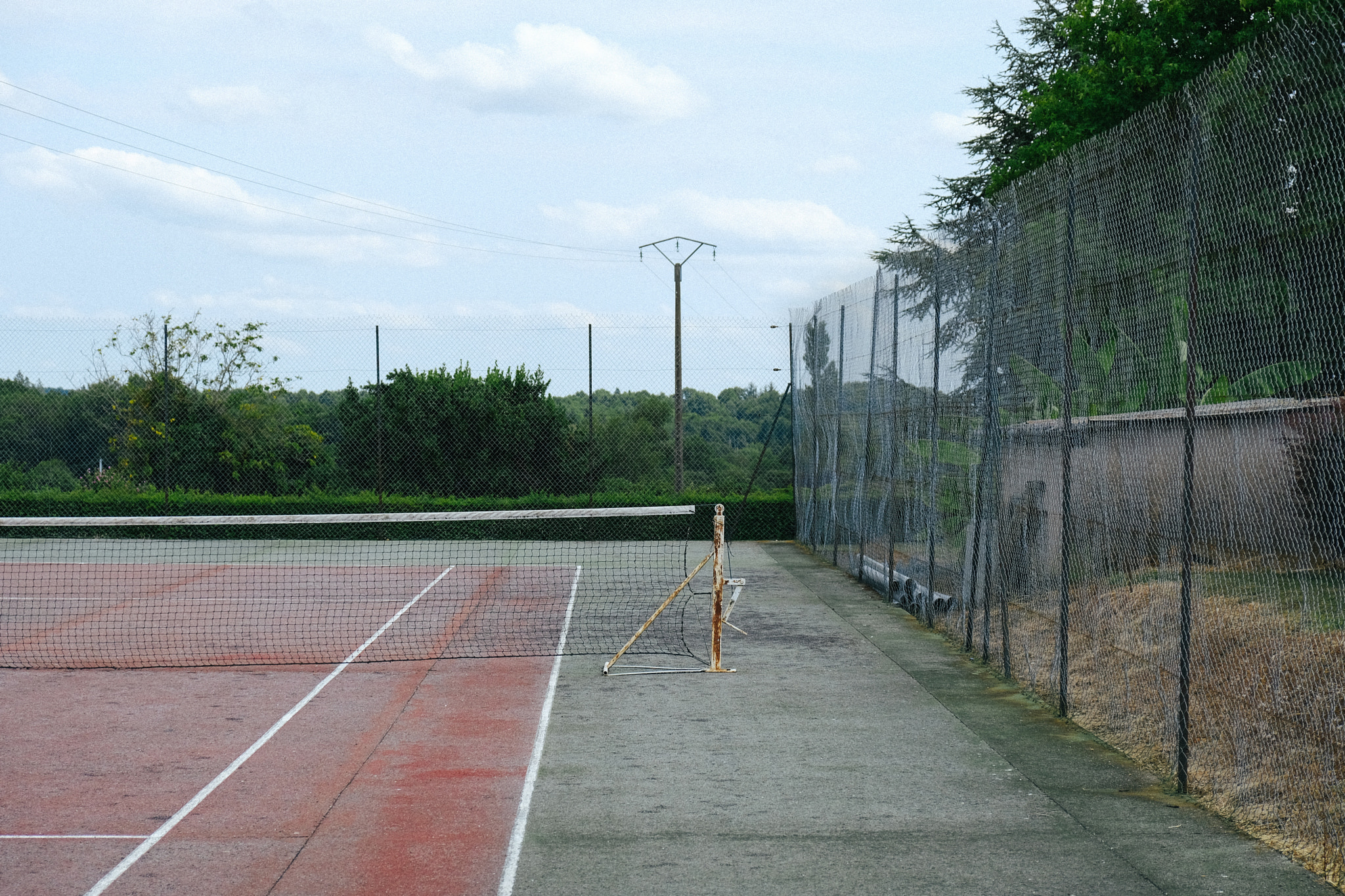 Abandoned tennis court